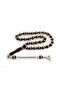 Brass Inlaid Barley Cut Tuğra Tassel Georgian Oltu Prayer Beads - 2