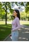 Lila Crew Neck Body Slimfit Soft Touch Seersucker Textured Knitted Fabric Long Sleeve Body Hzlpik01Body - 3