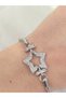 Steel Bracelet - Star Zircon Stone Twisted Chain Steel Bracelet Non-Tarnish Non-Fade 17+3cm
