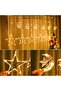 138 Led Curtain String Light Star Moon Icicle Light with 8 Lighting Modes Timer Remote USB Operated - 3