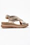 Santiago Plated Genuine Leather Sandals Gold - 5