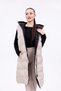 Women's Reversible Long Hooded Sleeveless Puffer Vest