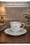 Romanya Fine Porcelain Damgali Flower Patterned Coffee Cup