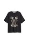 Fit Corset Printed Relaxed Fit Women's Black T-Shirt - 2