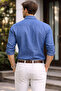 Men's Slim Fit Denim Blue Shirt - 4