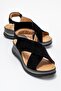 Santiago genuine leather sandals - black suede