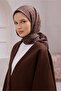 Fresh Geometric Pattern Coffee Beige Voile Scarf 1792 - 10 - 2