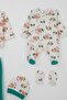 Baby Boy Hospital Release 8-Piece New Year's Themed Pine & House Patterned 0-3 Months, Cream - 4
