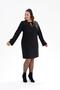 122050 Women's Plus Size Black Collar Detailed Dress - 2
