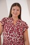 3330483 Women's Plus Size Burgundy Skirt Layered-Flounce Dress - 3