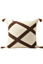 Renli Cross Stitch Punch Embroidered Tassel Throw Pillow Cover Cotton 42X42 cm - 6