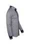 Men's Navy Blue Striped Cuff Detailed Sporty Stylish Shirt - 4