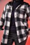 Women's Plus Size Gray Lumberjack Shirt with Pocket Detail - 7