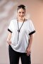 1112049 Women's Plus Size Black Sleeve Paneled Blouse - 3
