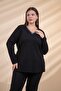 3330690 Women's Plus Size Black V-Neck Blouse - 4