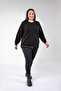 3330216 Women's Plus Size Black Belt Detailed Sweatshirt - 6