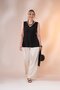 1112074 Women's Plus Size Beige Pocketed Linen Trousers - 4