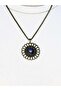 Natural Stone Lapis Natural Stone Round Model Ancient Woman Necklace Euk49Lps - 3