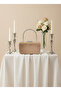 Nude Silver Luxury Suede Chain Handle Women's Evening Dress Bag - 3