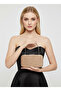 Nude Silver Luxury Suede Chain Handle Women's Evening Dress Bag
