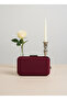 Burgundy Silver Luxury Suede Chain Handle Women's Evening Dress Bag - 5