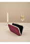 Burgundy Silver Luxury Suede Chain Handle Women's Evening Dress Bag - 4