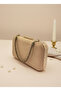 Nude Gold Luxury Suede Chain Handle Women's Evening Dress Bag - 3