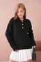 Women's Polo Button Detail Cable Knit Sweater 8530Sw - 4
