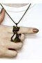 Natural Stone Agate Natural Stone Cat Model Ancient Woman Necklace Euk50A