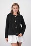 Women's Polo Neck Button Detail Fleece-Lined Knitwear Jacket 8645Sw - 7