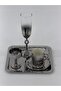 Silver Coffee Presentation Set – Silver Coffee Cup, Turkish Delight Bowl and Tray - Luxury Coffee Set - Groom Coffee Set - 2