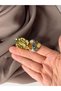 Vintage Stone Detailed Adjustable 2-Piece Women's Ring