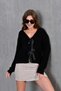Women's V-Neck Knit Detail Bow Knit Jacket 217019Sw