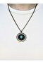 Natural Stone Turquoise Natural Stone Round Model Ancient Women's Necklace Euk49F - 2