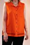 1112071 Women's Plus Size Orange Guipure Striped-Pocketed Blouse - 5