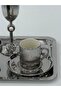 Silver Coffee Presentation Set – Silver Coffee Cup, Turkish Delight Bowl and Tray - Luxury Coffee Set - Groom Coffee Set - 4
