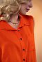 1112071 Women's Plus Size Orange Guipure Striped-Pocketed Blouse - 2