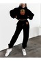 Autumn/Winter New K Hooded Sweatshirt Solid Color Set for Women