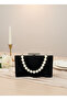 Black Silver Luxury Suede Pearl Handle Women Evening Dress Bag Wedding Engagement Graduation - 5