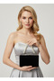 Black Silver Luxury Suede Pearl Handle Women Evening Dress Bag Wedding Engagement Graduation