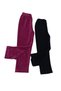 Girl's Winter Corded Fabric Velvet Tights Set of 2 Full Stretch Fabric (2-12) Age Group - 4