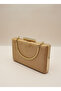 Nude Gold Luxury Suede Chain Handle Women's Evening Dress Bag - 4