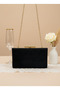 Black Gold Luxury Suede Pearl Handle Women Evening Dress Bag Wedding Engagement Graduation - 7