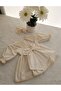 Fisto Pointed Collar Cream Dress - 4