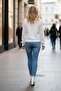 V-Neck Lace-Like Knit Sweater - White - 4