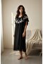 Premium Floral Lace Detailing Short Night Dress - 2