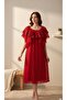 Premium Floral Lace Detailing Short Night Dress - 4