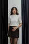 Cream Glitter Short Sleeve Sweater - 2