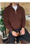 Oversized Half Zipper Sweater Thick Knitted
