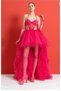 New Fuchsia Fluffy Tulle Dress with Gloves and Socks Detail